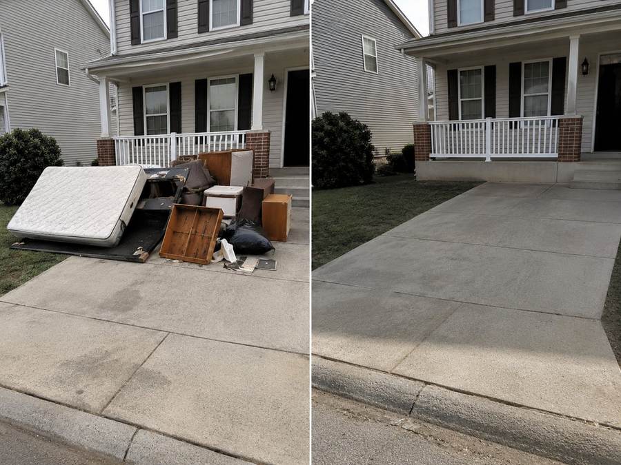 Furniture and mattress removal before and after — Local JunkMan San Diego