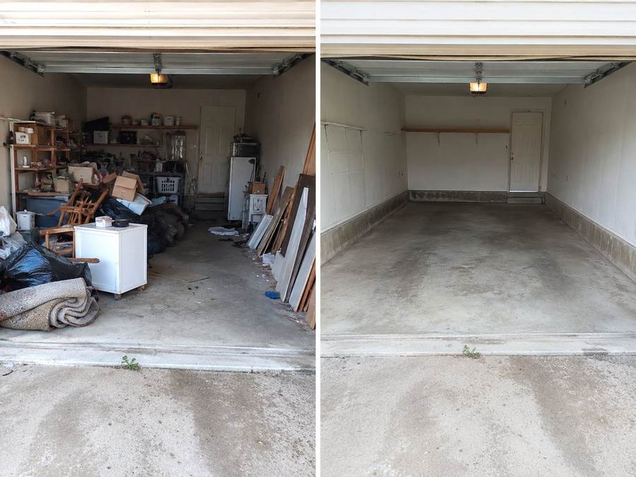 Garage cleanout before and after — Local JunkMan San Diego